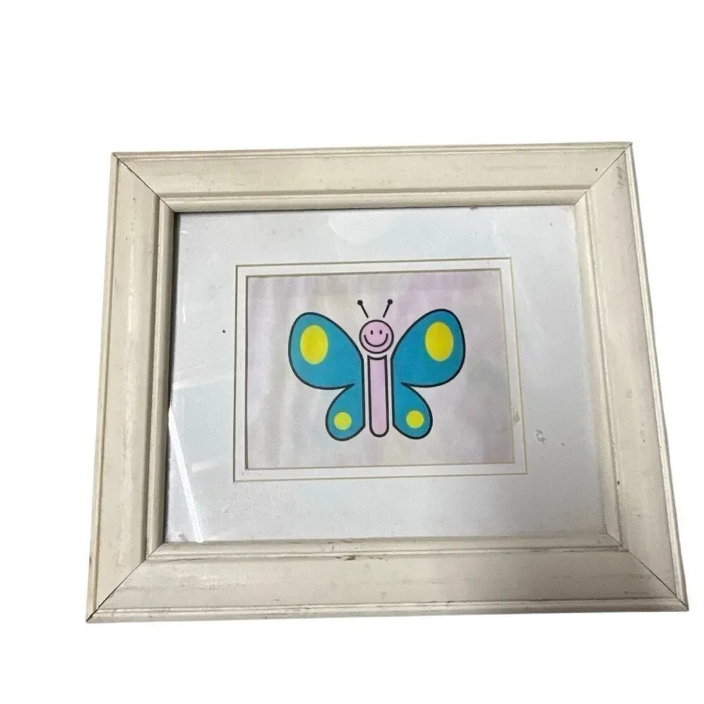 Butterfly & Honey Bee Artwork Picture Framed Decor 12.5